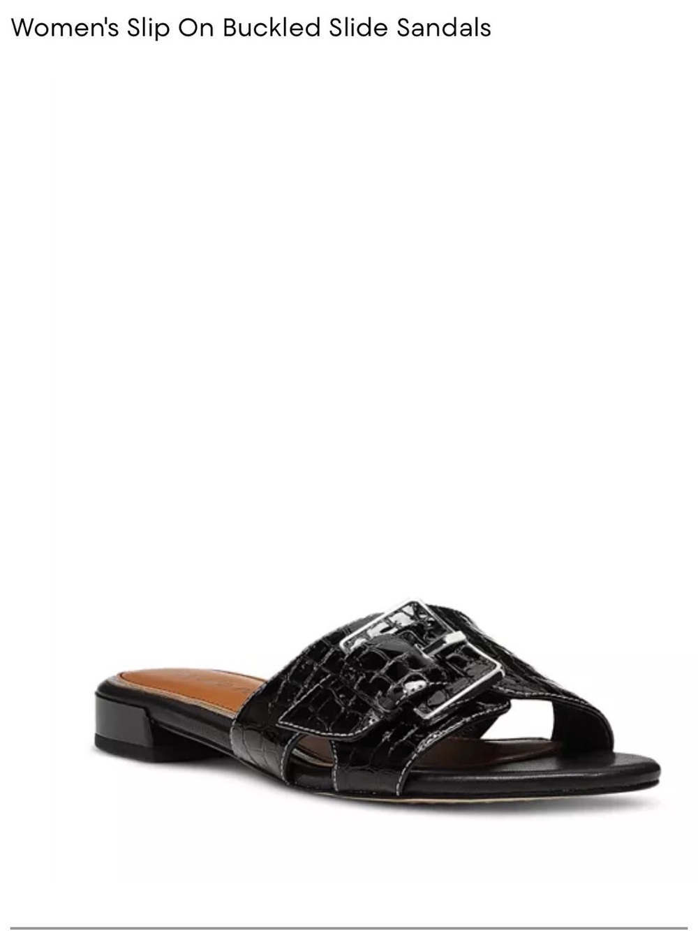 Donald Pliner Black Buckled Slip-On Slide Sandals